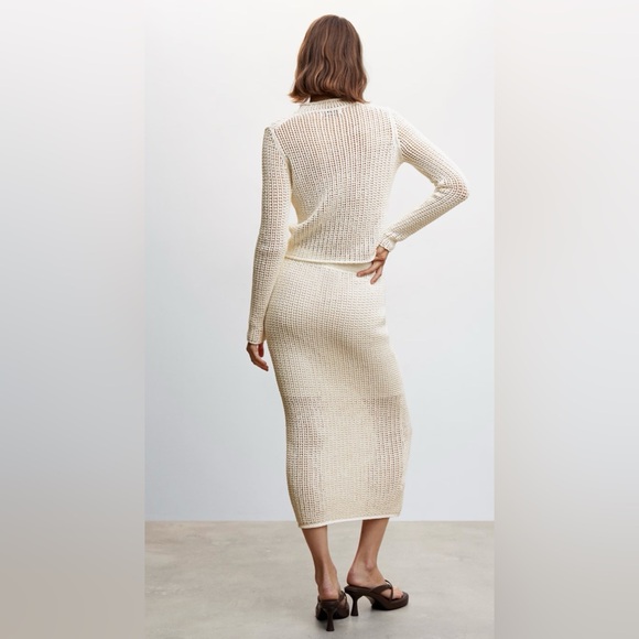 MANGO Openwork knitted skirt Size L - Picture 4 of 9